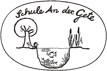 Das Logo stellt einen Teich dar. Auf dem Teich schwimmt eine Ente. 