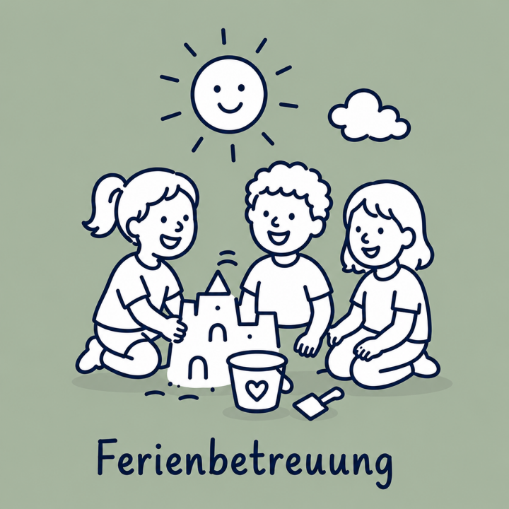 Kinder spielen im Sand